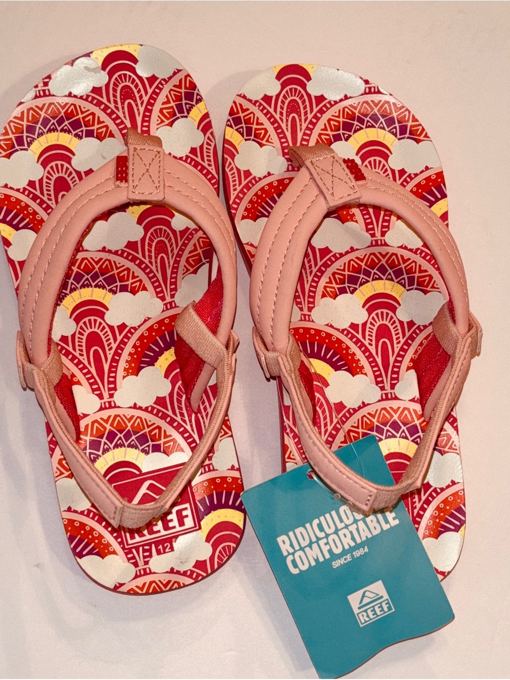 NWT Reef Little Ahi Rainbow Toddler Sandals Size 12